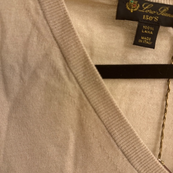 New with Tags Loro Piana Cream Knit Sweater V Neck, Size XL - Picture 4 of 8